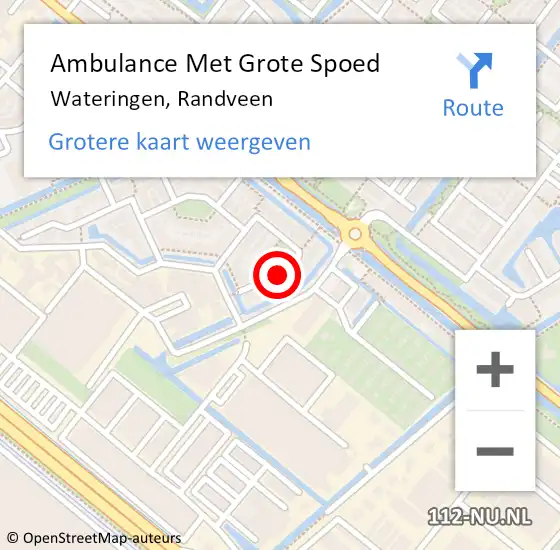 Locatie op kaart van de 112 melding: Ambulance Met Grote Spoed Naar Wateringen, Randveen op 16 april 2023 23:27