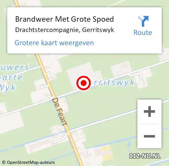 Locatie op kaart van de 112 melding: Brandweer Met Grote Spoed Naar Drachtstercompagnie, Gerritswyk op 17 april 2023 00:28