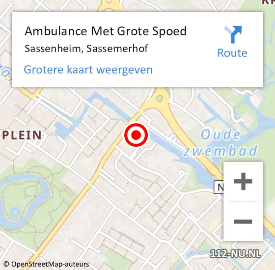 Locatie op kaart van de 112 melding: Ambulance Met Grote Spoed Naar Sassenheim, Sassemerhof op 17 april 2023 00:50