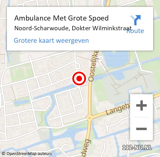 Locatie op kaart van de 112 melding: Ambulance Met Grote Spoed Naar Noord-Scharwoude, Dokter Wilminkstraat op 17 april 2023 00:59