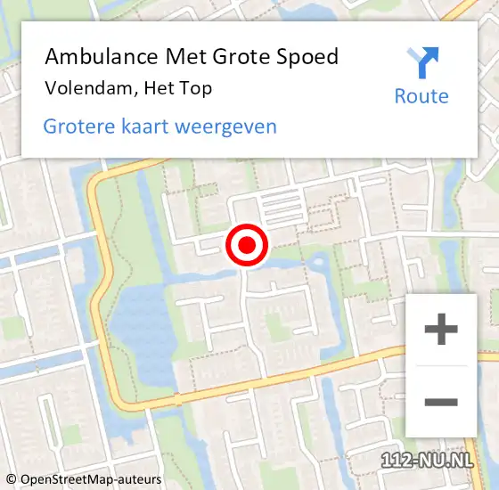 Locatie op kaart van de 112 melding: Ambulance Met Grote Spoed Naar Volendam, Het Top op 17 april 2023 01:28
