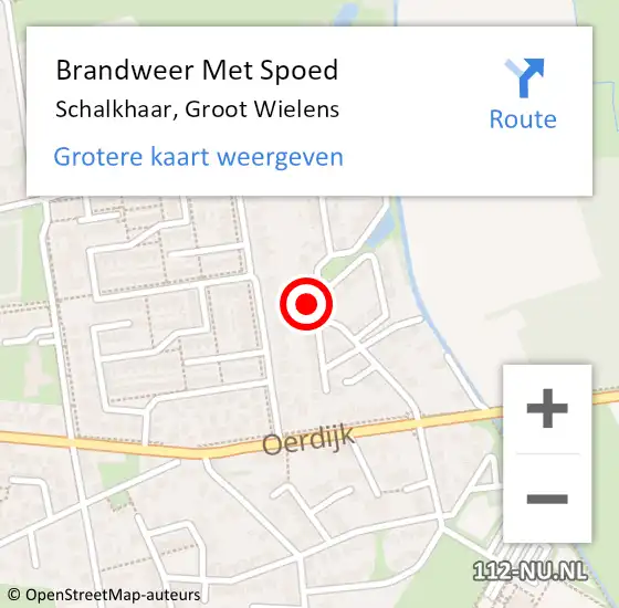 Locatie op kaart van de 112 melding: Brandweer Met Spoed Naar Schalkhaar, Groot Wielens op 17 april 2023 02:37