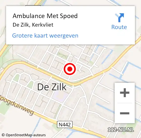 Locatie op kaart van de 112 melding: Ambulance Met Spoed Naar De Zilk, Kerkvliet op 17 april 2023 05:23