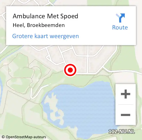 Locatie op kaart van de 112 melding: Ambulance Met Spoed Naar Heel, Broekbeemden op 17 april 2023 08:07