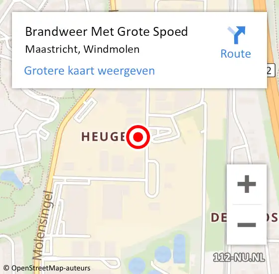 Locatie op kaart van de 112 melding: Brandweer Met Grote Spoed Naar Maastricht, Windmolen op 17 april 2023 09:56