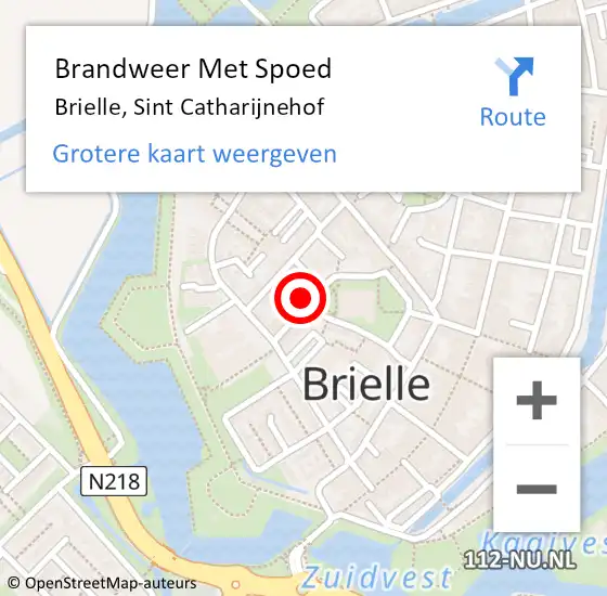 Locatie op kaart van de 112 melding: Brandweer Met Spoed Naar Brielle, Sint Catharijnehof op 17 april 2023 10:53