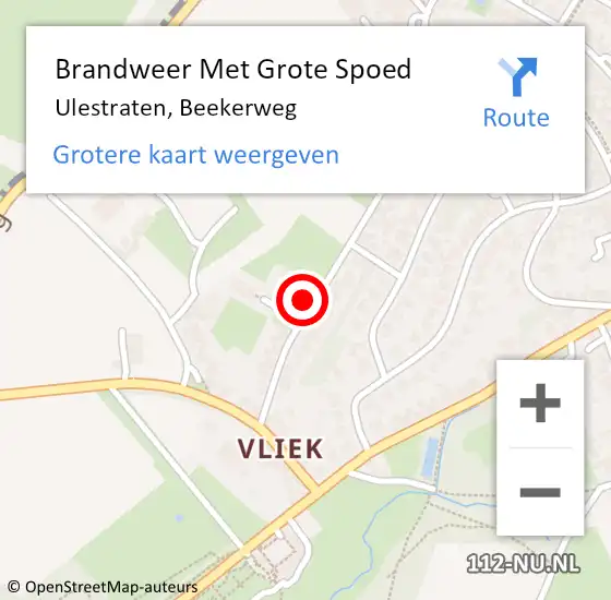 Locatie op kaart van de 112 melding: Brandweer Met Grote Spoed Naar Ulestraten, Beekerweg op 17 april 2023 11:01