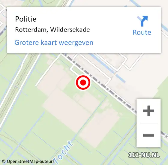 Locatie op kaart van de 112 melding: Politie Rotterdam, Wildersekade op 17 april 2023 11:23