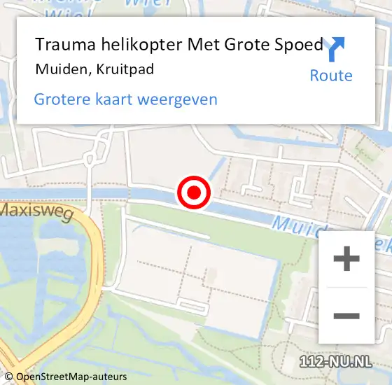 Locatie op kaart van de 112 melding: Trauma helikopter Met Grote Spoed Naar Muiden, Kruitpad op 17 april 2023 13:18