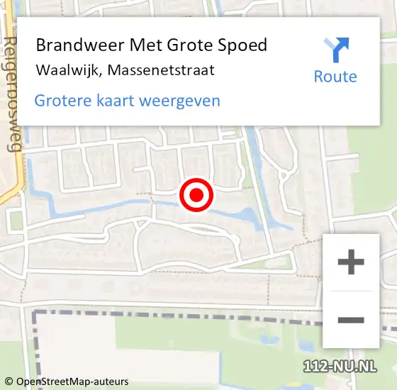 Locatie op kaart van de 112 melding: Brandweer Met Grote Spoed Naar Waalwijk, Massenetstraat op 17 april 2023 13:40