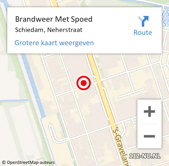 Locatie op kaart van de 112 melding: Brandweer Met Spoed Naar Schiedam, Neherstraat op 17 april 2023 14:48