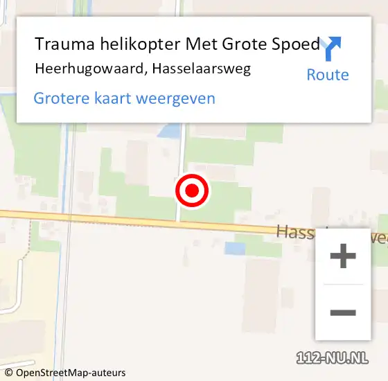 Locatie op kaart van de 112 melding: Trauma helikopter Met Grote Spoed Naar Heerhugowaard, Hasselaarsweg op 17 april 2023 14:48