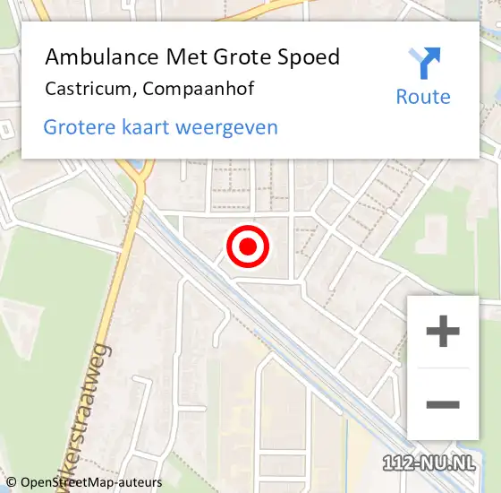 Locatie op kaart van de 112 melding: Ambulance Met Grote Spoed Naar Castricum, Compaanhof op 17 april 2023 15:15