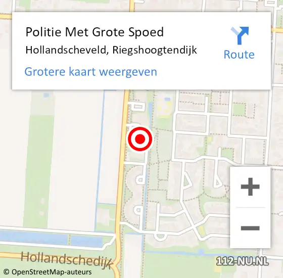 Locatie op kaart van de 112 melding: Politie Met Grote Spoed Naar Hollandscheveld, Riegshoogtendijk op 17 april 2023 15:23