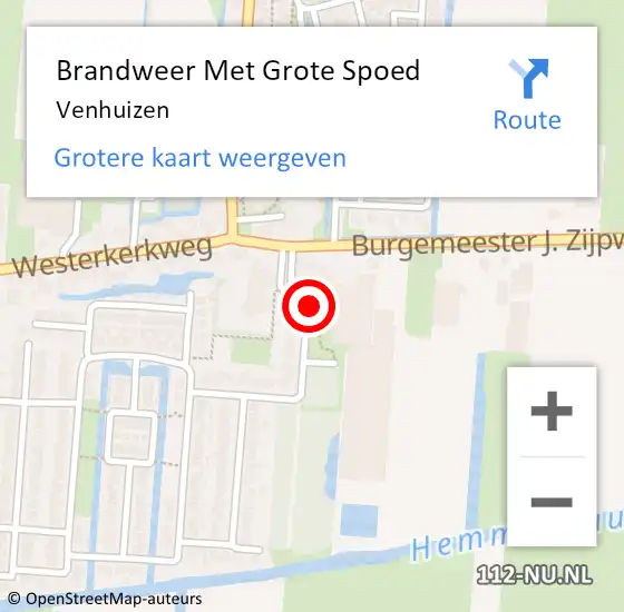 Locatie op kaart van de 112 melding: Brandweer Met Grote Spoed Naar Venhuizen op 17 april 2023 16:41