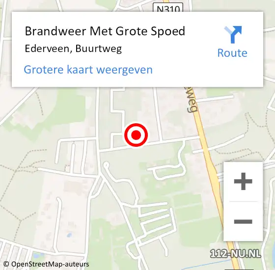 Locatie op kaart van de 112 melding: Brandweer Met Grote Spoed Naar Ederveen, Buurtweg op 17 april 2023 17:47