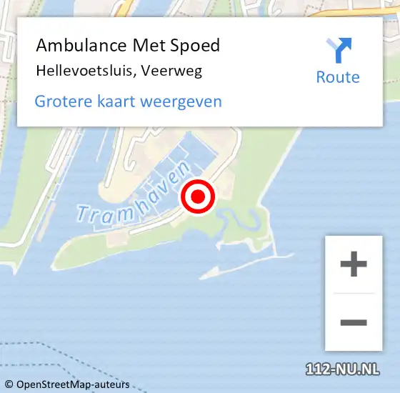 Locatie op kaart van de 112 melding: Ambulance Met Spoed Naar Hellevoetsluis, Veerweg op 17 april 2023 18:12