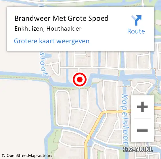 Locatie op kaart van de 112 melding: Brandweer Met Grote Spoed Naar Enkhuizen, Houthaalder op 17 april 2023 18:19