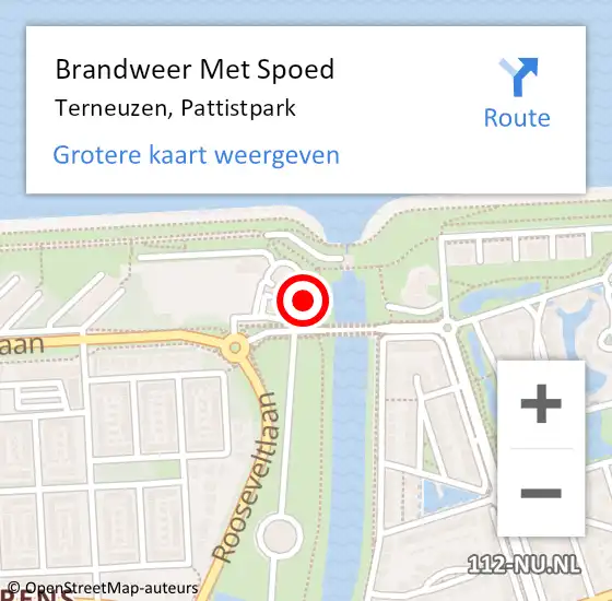 Locatie op kaart van de 112 melding: Brandweer Met Spoed Naar Terneuzen, Pattistpark op 17 april 2023 18:33