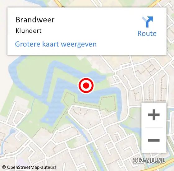 Locatie op kaart van de 112 melding: Brandweer Klundert op 17 april 2023 19:52