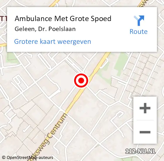 Locatie op kaart van de 112 melding: Ambulance Met Grote Spoed Naar Geleen, Dr. Poelslaan op 17 april 2023 19:53