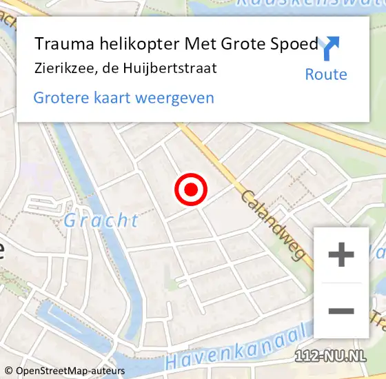 Locatie op kaart van de 112 melding: Trauma helikopter Met Grote Spoed Naar Zierikzee, de Huijbertstraat op 17 april 2023 20:47