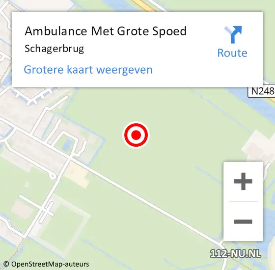 Locatie op kaart van de 112 melding: Ambulance Met Grote Spoed Naar Schagerbrug op 17 april 2023 21:22