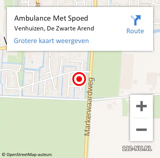 Locatie op kaart van de 112 melding: Ambulance Met Spoed Naar Venhuizen, De Zwarte Arend op 17 april 2023 21:45