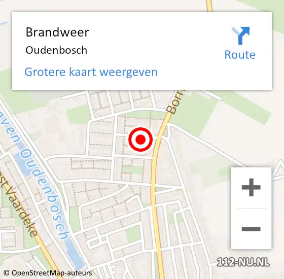 Locatie op kaart van de 112 melding: Brandweer Oudenbosch op 17 april 2023 21:52