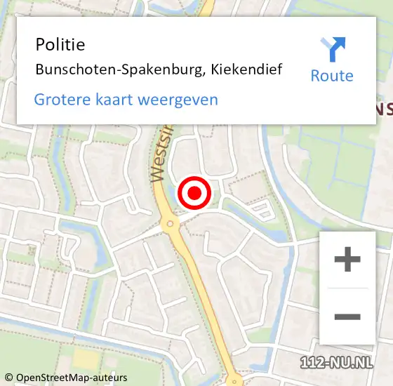 Locatie op kaart van de 112 melding: Politie Bunschoten-Spakenburg, Kiekendief op 17 april 2023 21:53