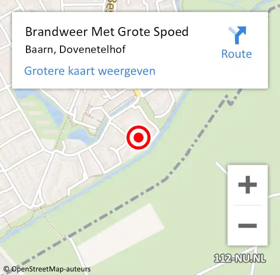 Locatie op kaart van de 112 melding: Brandweer Met Grote Spoed Naar Baarn, Dovenetelhof op 17 april 2023 23:45