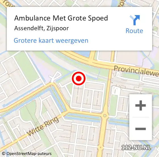 Locatie op kaart van de 112 melding: Ambulance Met Grote Spoed Naar Assendelft, Zijspoor op 18 april 2023 00:20