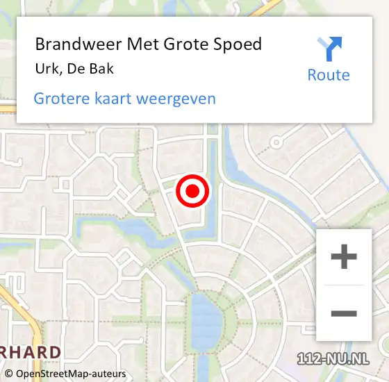 Locatie op kaart van de 112 melding: Brandweer Met Grote Spoed Naar Urk, De Bak op 18 april 2023 00:34