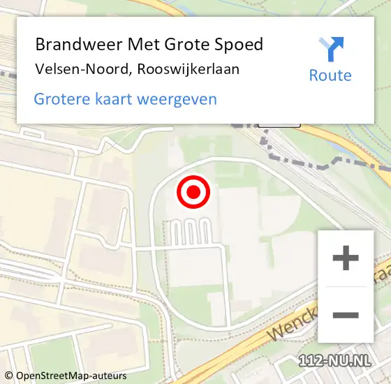 Locatie op kaart van de 112 melding: Brandweer Met Grote Spoed Naar Velsen-Noord, Rooswijkerlaan op 18 april 2023 01:14