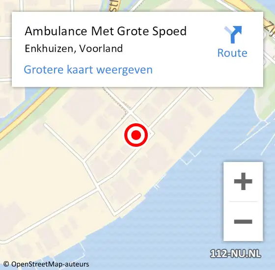 Locatie op kaart van de 112 melding: Ambulance Met Grote Spoed Naar Enkhuizen, Voorland op 18 april 2023 07:45