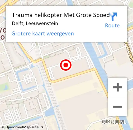 Locatie op kaart van de 112 melding: Trauma helikopter Met Grote Spoed Naar Delft, Leeuwenstein op 18 april 2023 08:49