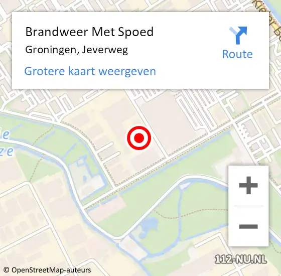 Locatie op kaart van de 112 melding: Brandweer Met Spoed Naar Groningen, Jeverweg op 18 april 2023 10:45