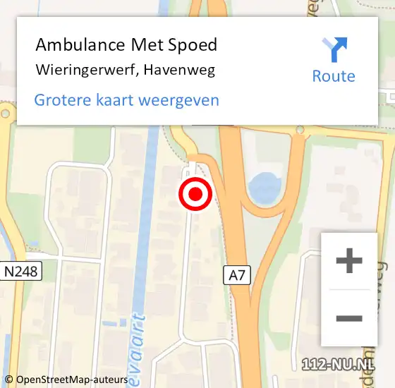 Locatie op kaart van de 112 melding: Ambulance Met Spoed Naar Wieringerwerf, Havenweg op 18 april 2023 12:30