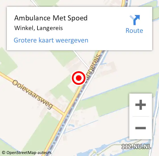 Locatie op kaart van de 112 melding: Ambulance Met Spoed Naar Winkel, Langereis op 18 april 2023 12:47