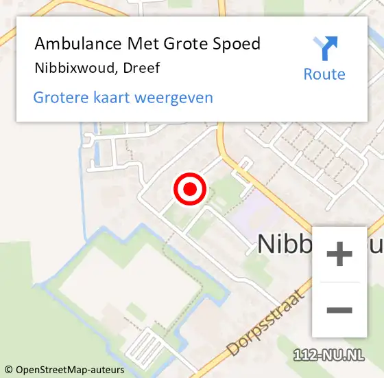 Locatie op kaart van de 112 melding: Ambulance Met Grote Spoed Naar Nibbixwoud, Dreef op 18 april 2023 13:54