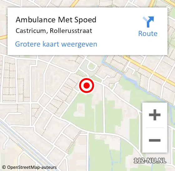 Locatie op kaart van de 112 melding: Ambulance Met Spoed Naar Castricum, Rollerusstraat op 18 april 2023 14:13