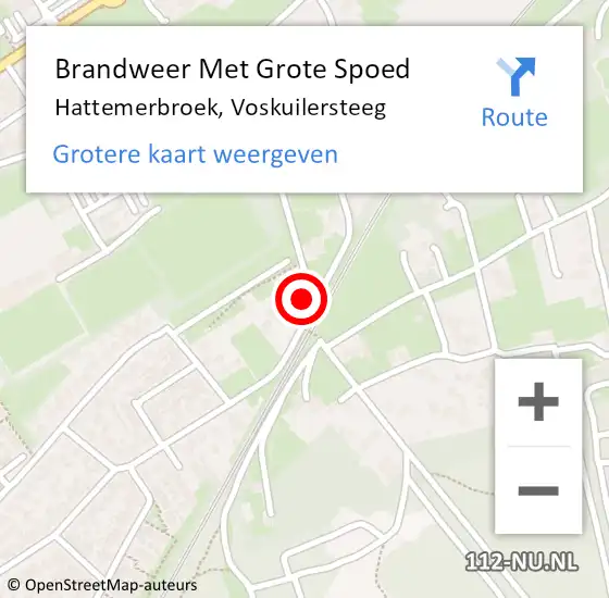 Locatie op kaart van de 112 melding: Brandweer Met Grote Spoed Naar Hattemerbroek, Voskuilersteeg op 18 april 2023 15:14