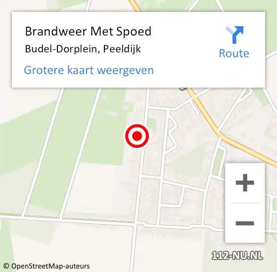 Locatie op kaart van de 112 melding: Brandweer Met Spoed Naar Budel-Dorplein, Peeldijk op 18 april 2023 15:24