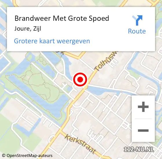 Locatie op kaart van de 112 melding: Brandweer Met Grote Spoed Naar Joure, Zijl op 18 april 2023 15:30