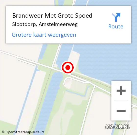 Locatie op kaart van de 112 melding: Brandweer Met Grote Spoed Naar Slootdorp, Amstelmeerweg op 18 april 2023 15:54