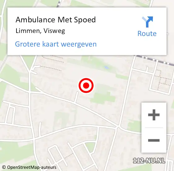 Locatie op kaart van de 112 melding: Ambulance Met Spoed Naar Limmen, Visweg op 18 april 2023 16:07