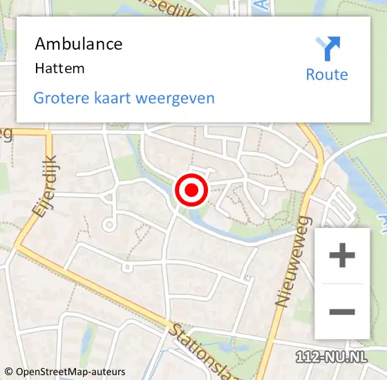 Locatie op kaart van de 112 melding: Ambulance Hattem op 18 april 2023 16:30