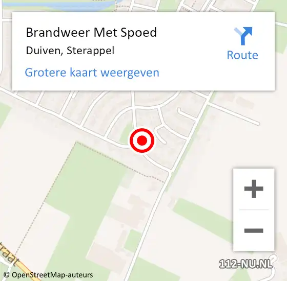 Locatie op kaart van de 112 melding: Brandweer Met Spoed Naar Duiven, Sterappel op 18 april 2023 16:49