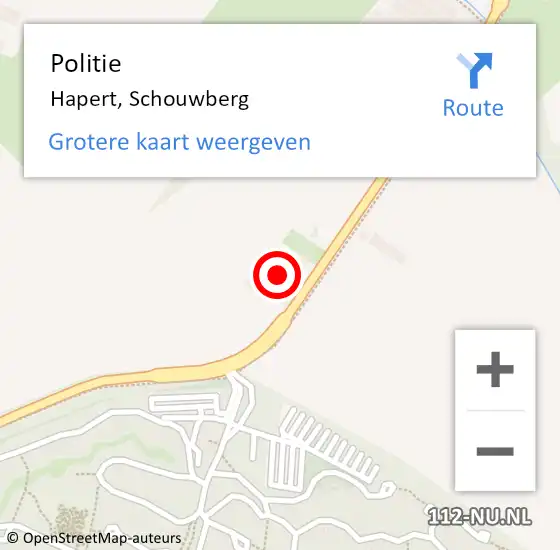 Locatie op kaart van de 112 melding: Politie Hapert, Schouwberg op 18 april 2023 17:16
