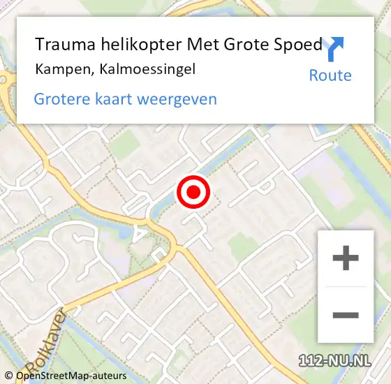 Locatie op kaart van de 112 melding: Trauma helikopter Met Grote Spoed Naar Kampen, Kalmoessingel op 18 april 2023 17:16